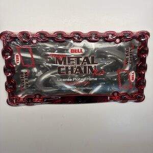 New BELL MEGA metal chain License Plate Frame RED